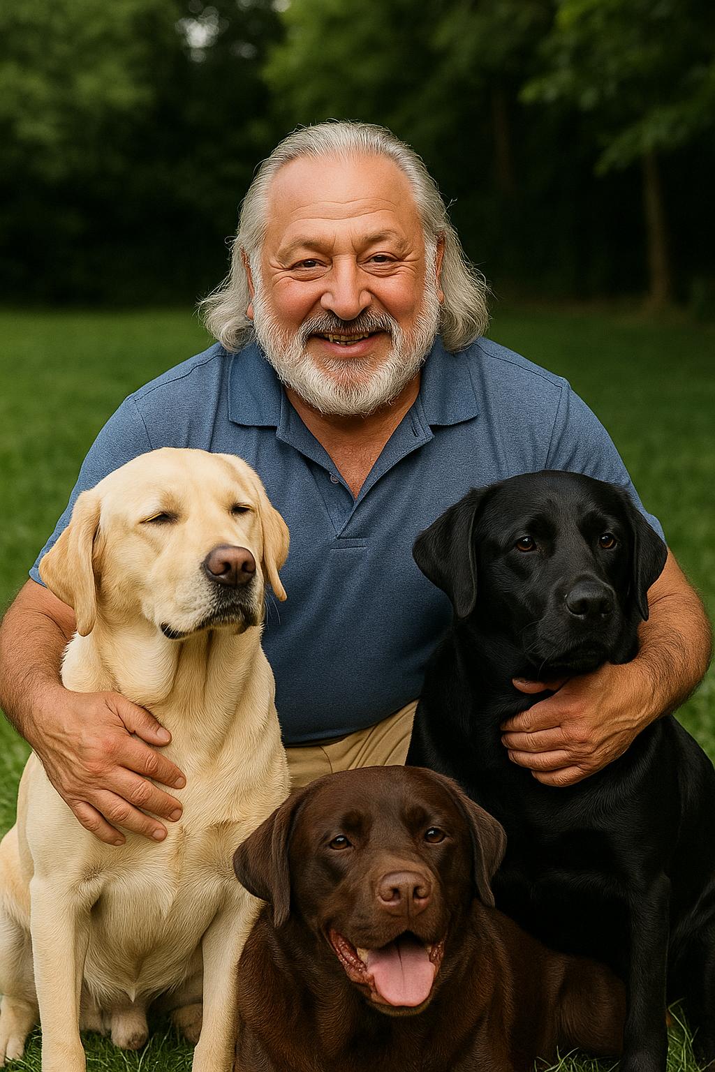 Norbert Dopf mit seinem Labrador